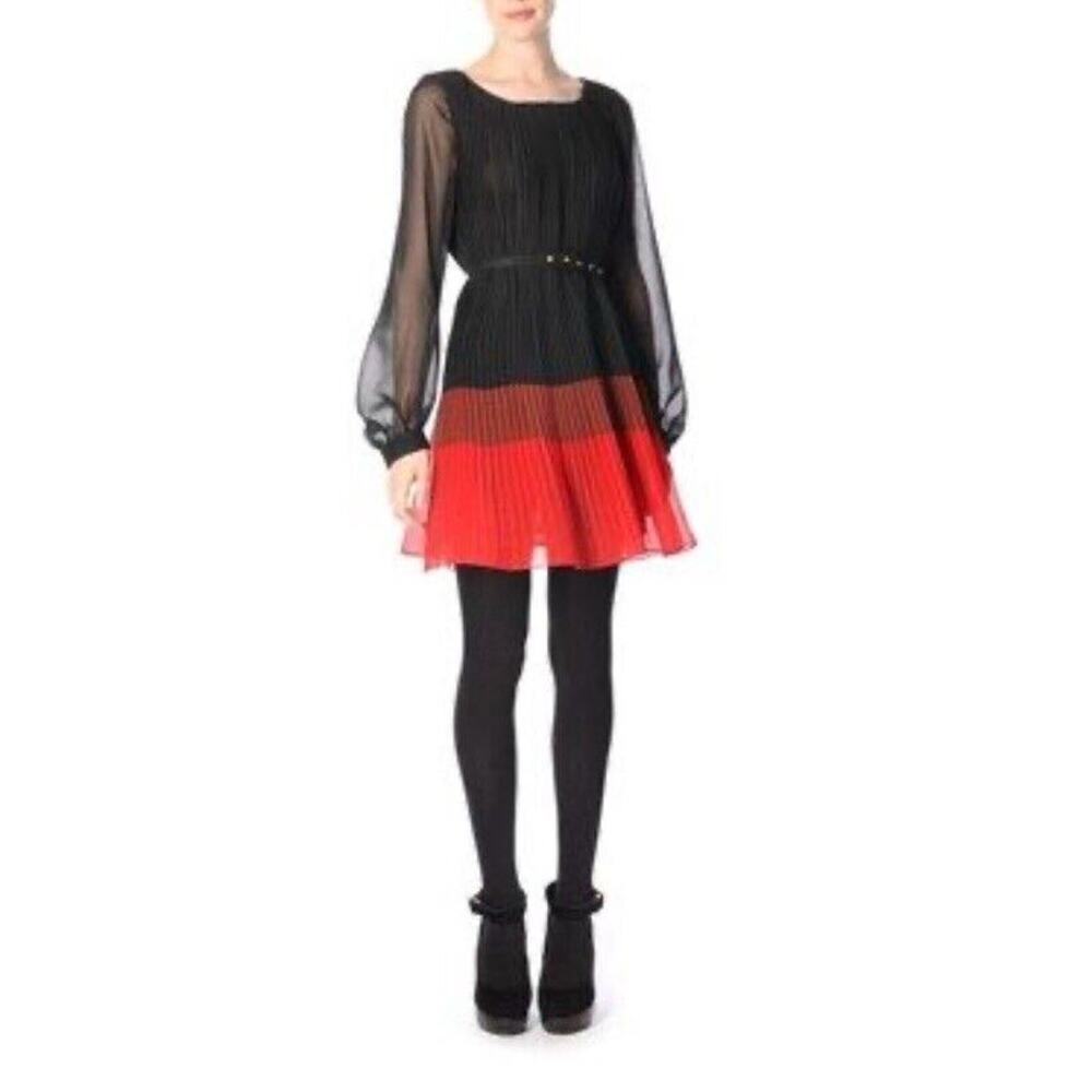 French Connection Pleated Color Block Swing Dress… - image 3